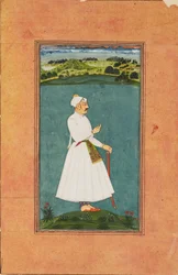 Sawai Jai Singh in un paesaggio, c1730