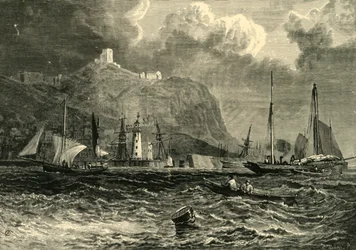 Castello di Scarborough, dal mare, 1898