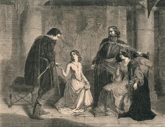 Scena da Amleto - Re, Ofelia e Laerte