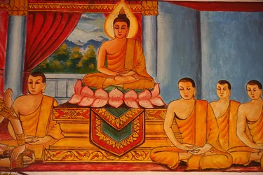 Scena della vita del Buddha, Vientiane, Laos