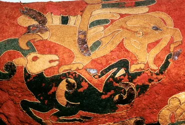 Copertura di sella scita con decorazione in feltro applicato, V secolo a.C.