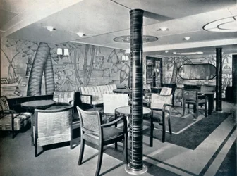 Sala fumatori di seconda classe a bordo della Victoria, 1931