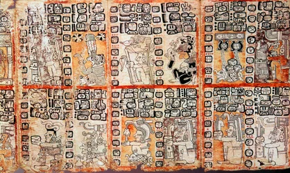 Sezione dal Codice Troano Maya, XV secolo