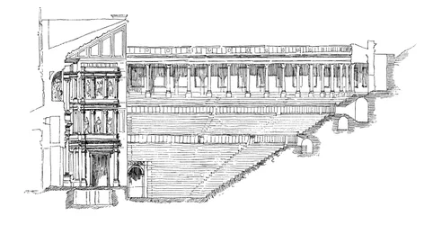 Sezione del teatro gallo-romano di Orange, Provenza, Francia, 1895