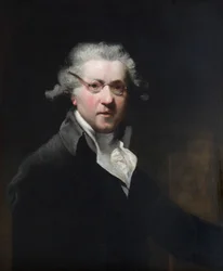 Autoritratto del pittore inglese Joshua Reynolds con occhiali, XVIII secolo