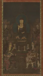 Shaka, Monju, Fugen e i Dieci Grandi Discepoli Judai Deshi, XIV secolo