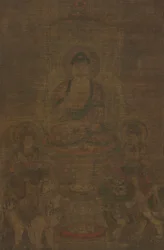 Triade Shakyamuni: Buddha accompagnato da Manjushri e Samantabhadra, c. 900