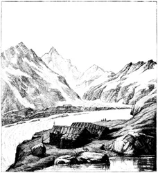 Rifugio costruito dal glaciologo Louis Agassiz, ghiacciaio Aar, Svizzera