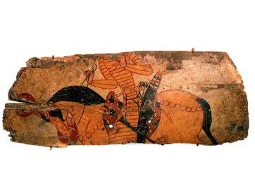 Scudo con cavaliere (dettaglio), fine VII, inizio VIII secolo
