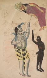 Shiva che solleva il corpo della sua Sati, 1800s