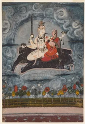 Shiva e Devi sulla pelle di Gajasura, circa 1675-1680