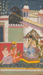 Shri Raga: Foglio da una serie di ragamala Ghirlanda di Modi Musicali, metà XVII secolo