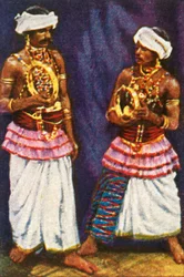 Ballerini diavolo singalesi da Ceylon, c1928