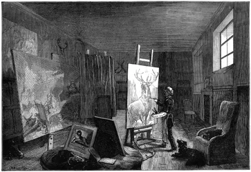 Studio di Sir Edwin Landseer 1802-1873, Brighton, East Sussex, 1874