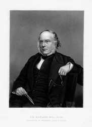 Sir Rowland Hill, insegnante britannico, pamphleteer e creatore del penny postage, XIX secolo