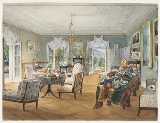Salotto in una tenuta di campagna, 1830-1840