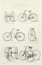Sei forme antiche di biciclette e tricicli, XIX secolo