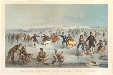Pattinaggio a Central Park, New York, 1861