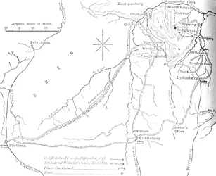 Mappa schizzo del paese di Sekukuni, c1880