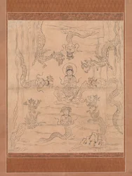 Schizzo di un Mandala della pioggia invitante, XII secolo