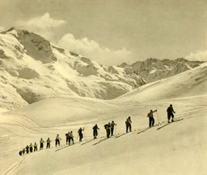Lezione di sci, Arlberg, Austria, c1935