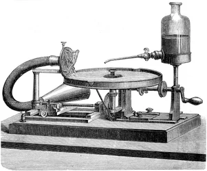 Disco di Registrazione Sonora Motore Elettrico Batteria Liquida, c. 1880