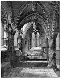 Angolo sud-est della Lady Chapel, Rosslyn Chapel, Scozia, 1893