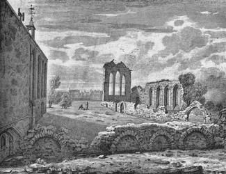Vista sud-est del convento di St Helen, Bishopsgate, Città di Londra, c1819 1906