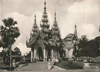Ingresso sud alla Pagoda Shwe Dagon, Rangoon
