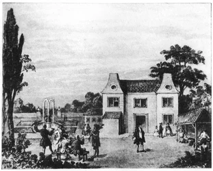 Giardini di primavera, sito di Lowndes Square, Londra, fine XVIII secolo, 1907