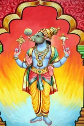Tempio indù Sri Vadapathira Kaliamman. Avatar di Vishnu. Varaha, terza incarnazione. Singapore