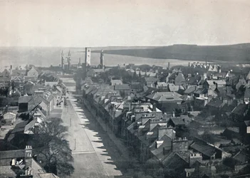 St. Andrews - Vista della città dalla torre della chiesa del college, 1895