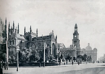 Cattedrale di St. Andrews, Municipio di Sydney e edifici del mercato, c1900