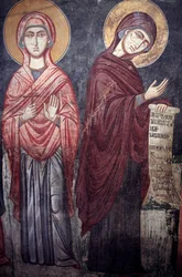Santa Marina e la Vergine Maria, chiesa di Timios Stavros tou Agiasmati, Santa Croce di Agiasmati, XV secolo, Cipro, chiese dipinte, sito UNESCO, Troodos, Cipro