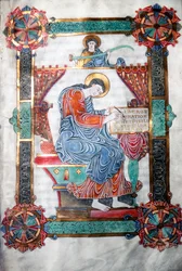 San Matteo che scrive il suo Vangelo, opera anglosassone, c1062-65