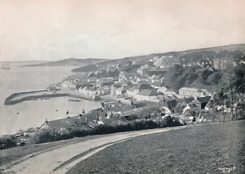 St. Mawes - Vista del porto e del castello, 1895