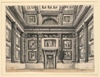 Progetto scenografico, interno di palazzo
