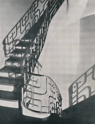 Ringhiera della scala in metallo monel progettata per una residenza di New York, 1933