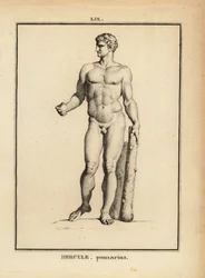 Statua di Ercole Pomario, eroe e dio romano, con una grande clava