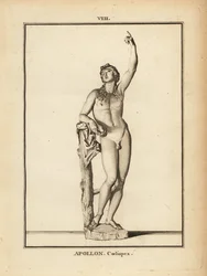 Statua del dio romano Apollo Coelispex, che guarda il cielo