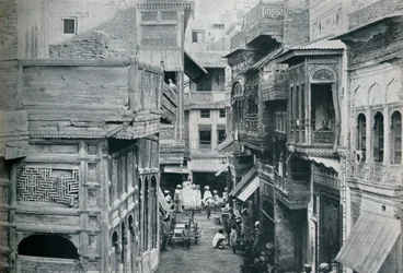 Strada a Lahore, la capitale del Panjab, c1942