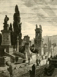 Strada delle tombe ad Atene, restaurata, 1890