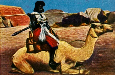 Guerriero sudanese a cavallo di un cammello, c1928