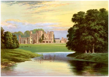 Castello di Sundorne, vicino a Shrewsbury, Shropshire, casa della famiglia Corbet-Pigott, c1880