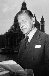 Lo scrittore William Somerset Maugham - Venezia - 1951
