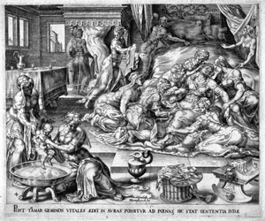 Tamar che dà alla luce Pharez e Sarah, XVI secolo
