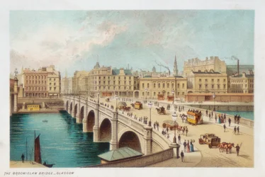 Ponte di Telford sul Clyde a Broomielaw, Glasgow, 1891
