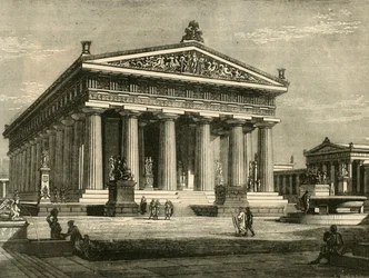 Tempio a Paestum, restaurato, 1890