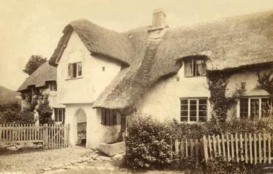 Cottage con tetto di paglia, Lustleigh, Devon