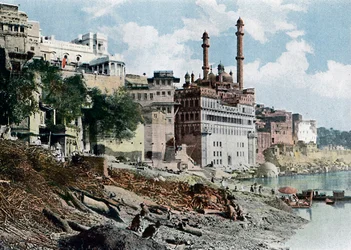 La moschea di Aurangzeb, Varanasi, India, c1890